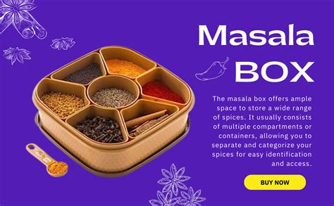 Buy Suzec Masala Rangoli Box Dabba for Keeping Spices | Spice Box for ...