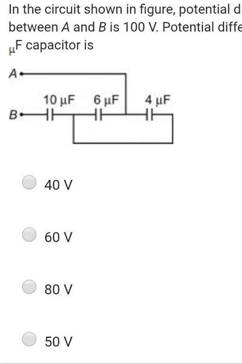 in the given figure potential difference between A and B is 100 V ...