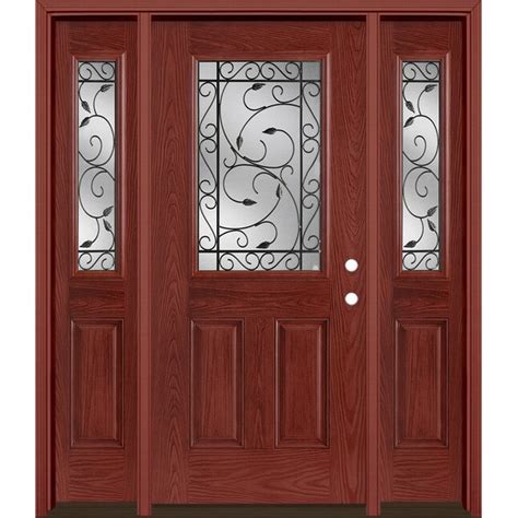 Masonite Pergola 64-in x 80-in Fiberglass Half Lite Left-Hand Inswing ...