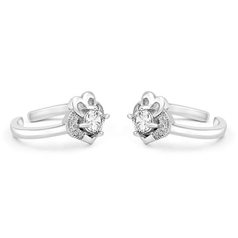 Zarkan A Heart For A Heart Silver Toe Rings