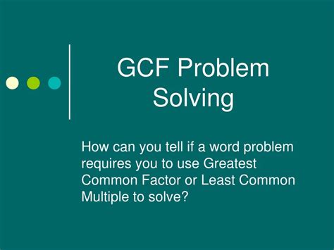 Image result for Examples of GCF Problem Solving