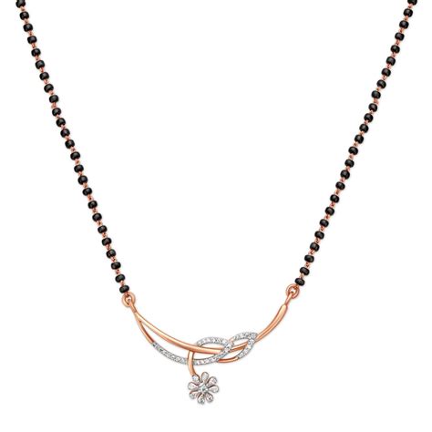 Voguish Floral Motif Diamond Mangalsutra
