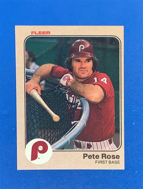 1983 Fleer Pete Rose Baseball Card #171 Philadelphia Phillies Set Break ...