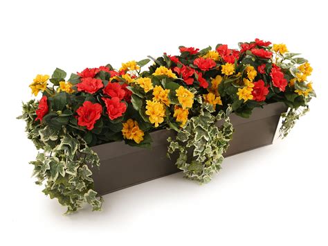 Buy Closer2Nature Artificial Yellow Begonia and Red Azalea Display in a ...