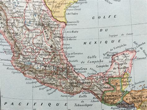 Mexico Map of Mexico Old Map of Mexico Mexico Map Mexico - Etsy UK