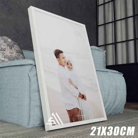 Jual Bingkai foto blok 3D plus cetak 21x30cm 10R A4 - brown wood - Kab ...