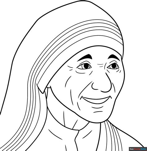 Teresa Mother Clipart Coloring Pages Children Blessed Colouring Kids Printable Saints Sheet Clip ...