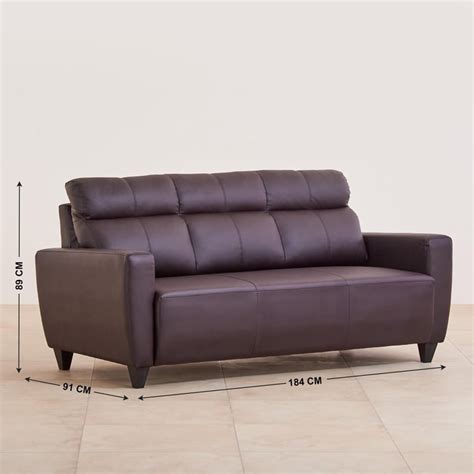 Buy Helios Emily Faux Leather 3-Seater Sofa - Beige from Helios by Home ...