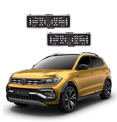 Car Number Plate Chrome Frame (Front & Rear) for Volkswagen Taigun ...