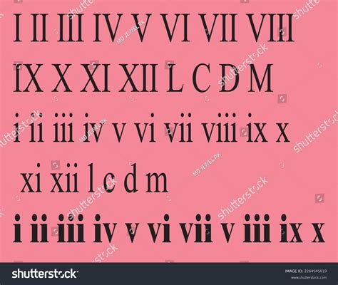 228 Roman Number 1 5 Letter Image Images, Stock Photos & Vectors ...