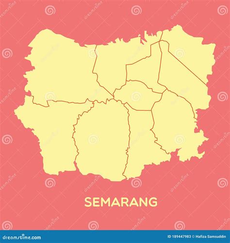 Map of Semarang. Vector Illustration Decorative Design Stock Vector - Illustration of indonesia ...