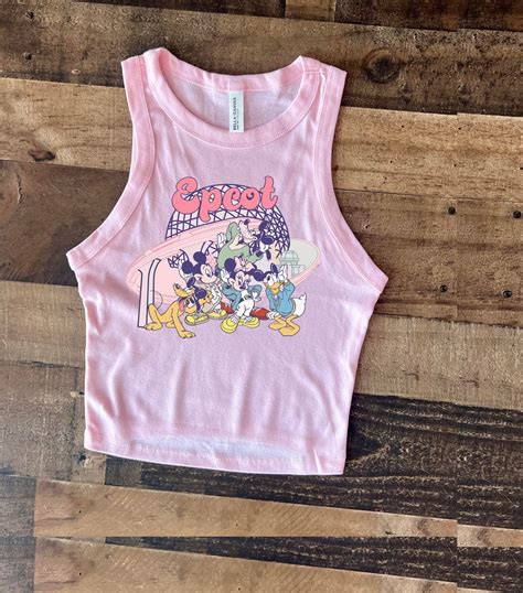Retro Epcot Crop Tank, Disney Epcot Baby Tee, Spaceship Earth Pink ...