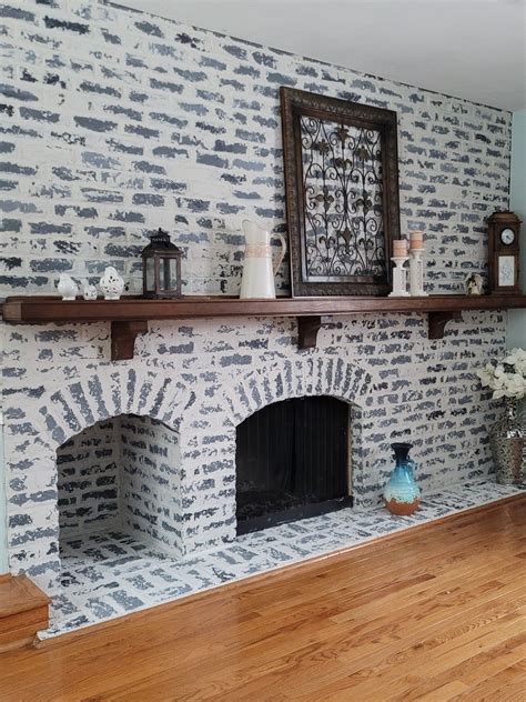 German Smear Brick Fireplace