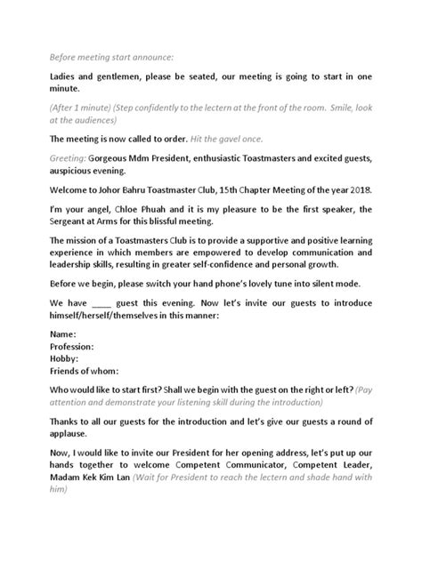 Image result for SAA Role Toastmasters Script