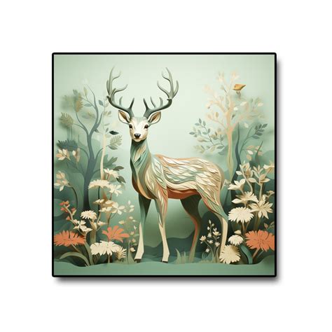 Metalkart Special The Golden Deer Canvas Wall Art (36 x 36 inches ...