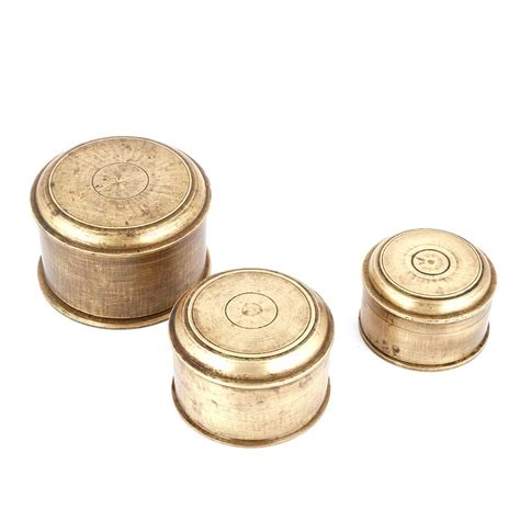 3 Storage Circular Bronze Box