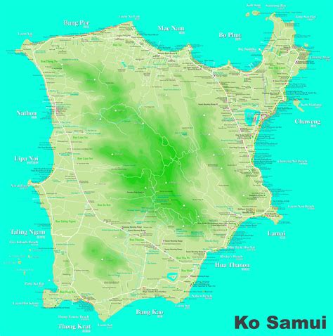 Large detailed tourist map of Koh Samui