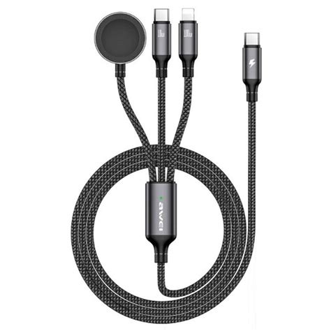 AWEI W23 1.2m Type-C to Type-C / 8-pin / for Apple Watch Magnetic Wire ...