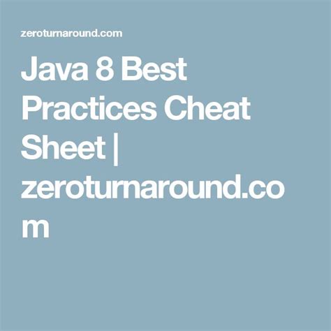 Image result for Java 8 Cheat Sheet