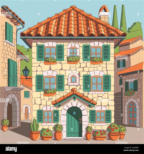 Italian village life Stock Vector Images - Alamy