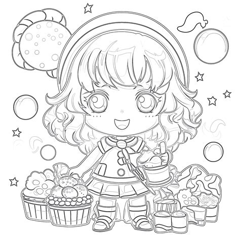 Free Anime Printable Coloring Pages | Coloring Pages Mimi Panda