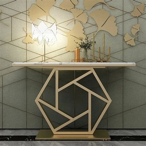 Gold Accent Console Table – Indian Nest