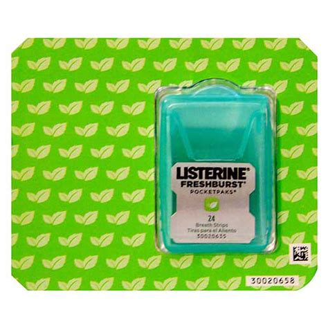 Listerine Fresh Burst Pocket Paks Breath Freshener Strips, 24 Count ...