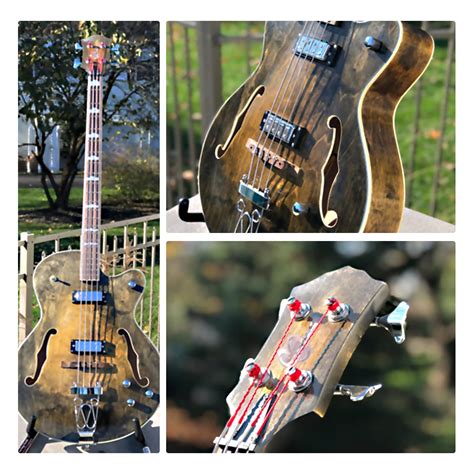 The FretWire Hollow/Semi Hollow Body DIY Electric Bass Guitar Kit - DIY ...