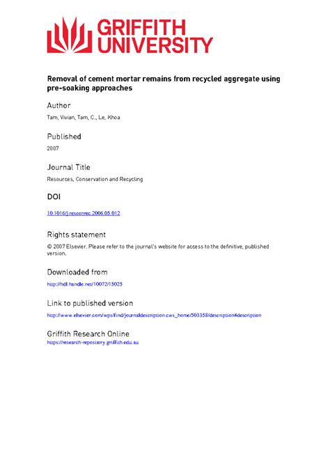 Improving Recycled Aggregate Quality: Treatment Methods (ENG 46317 ...