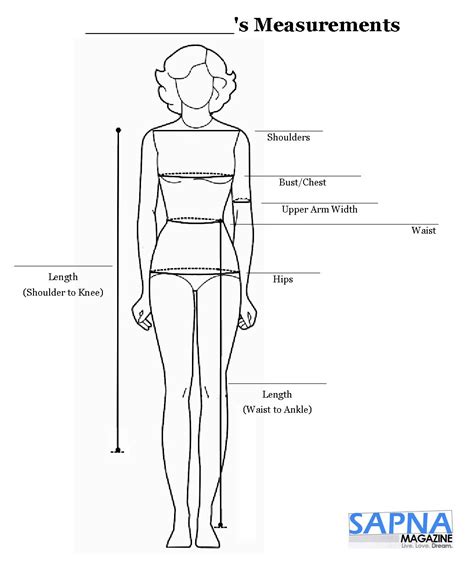 Tailoring Measurements Chart