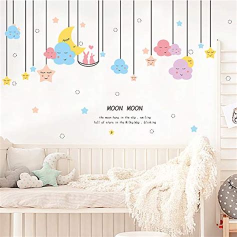 Pumkins Sleeping Sky Pendants Moon Cloud Stars Wall Stickers Wall Art ...