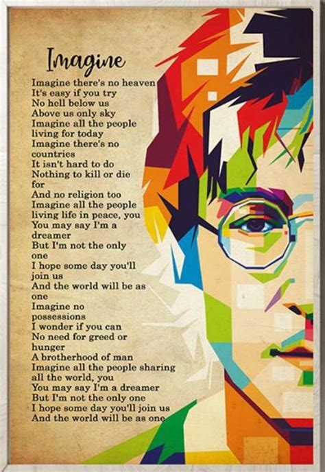 John Lennon | Imagine lyrics, Imagine john lennon, Beatles lyrics