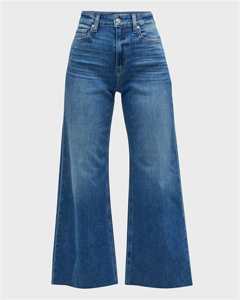 PAIGE Anessa Wide-Leg Crop Jeans | Neiman Marcus