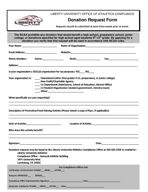 Fillable Online liberty Donation Request Form - Liberty University ...