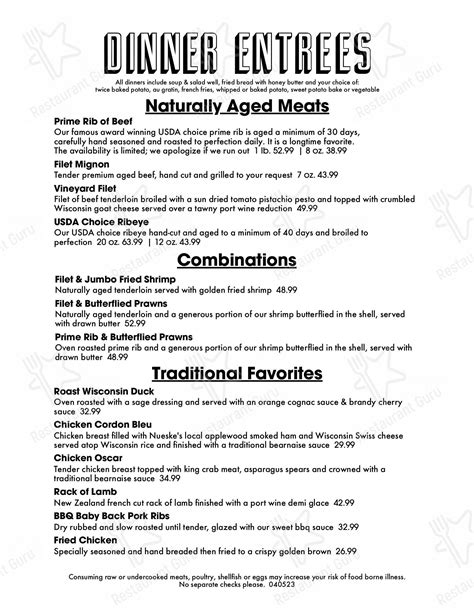 Menu at The Hoffman House Catering pub & bar, Rockford