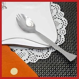 Homeish 3-in-1 Stainless Steel Spoon Cum Fork Set - Spork for Soups ...