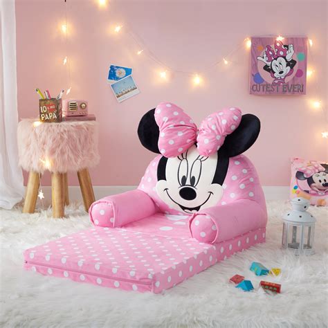 Disney Minnie Mouse Pink Polyester 2-in-1 Flip Out Chair - Walmart ...