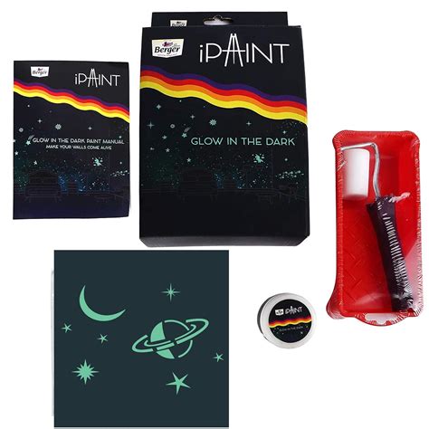Berger iPaint DIY Glow in Dark Wall Painting Kit - Galaxy Design with 2 ...