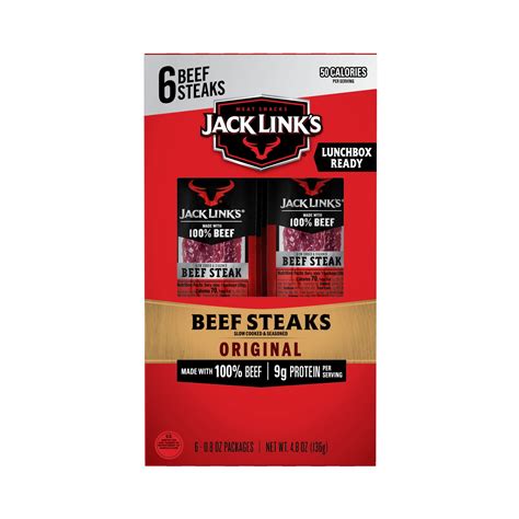 Jack Link's Original Beef Steak Multi-Pack (6 - 0.8 Ounce. Beef Steaks ...