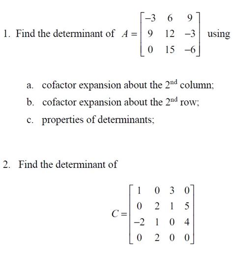 Image result for Getting Determinant Using Secounf Collum