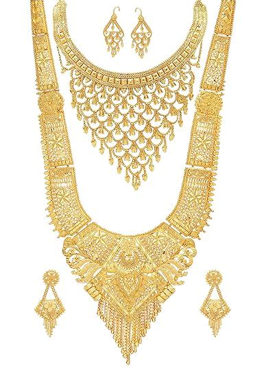 Buy Mansiyaorange Combo Of Two Gold Plated Rani Haar And Choker Golden ...