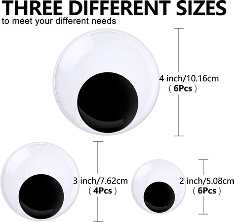 16PCS Giant Googly Eyes - 4 Inch, 3 Inch, 2 Inch - Self Adhesive ...
