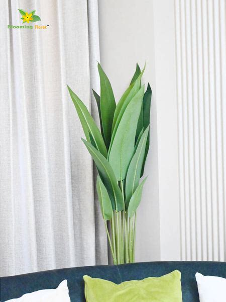 Artificial Bird of Paradise Plant – 119 cm, 15 Leaves with Basic Pot ...