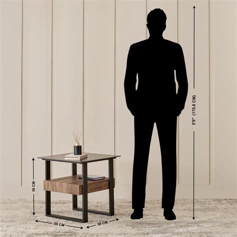 Buy Helios Roberto Sintered Stone Top End Table - Brown from Helios by ...