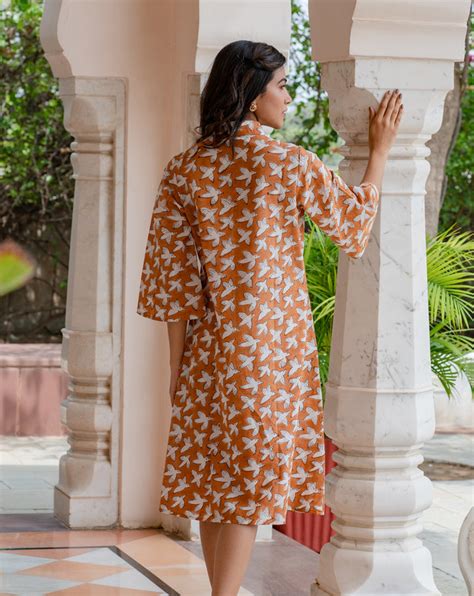Chidiya Udd Aye Line- Soft Cotton Shirt Dress – Phutari