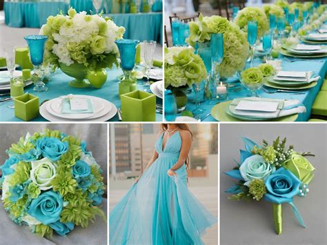 Aqua Wedding Color Ideas With Lime Green Wedding Accents