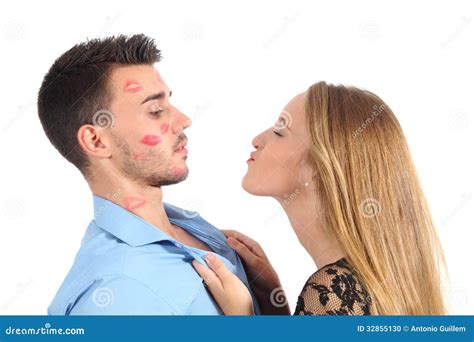 Woman Trying To Kiss a Man Desperately Stock Photo - Image of female ...