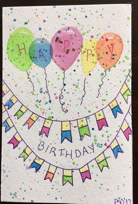 Watercolor Painting Ideas For Birthday Cards at Leonard Gagliano blog