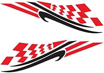 ISEE 360® Stripe Red Black Autographics Printed Car Stickers for Car ...