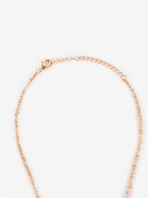 Dual-Layered Solitaire Rose Gold-Plated Necklace – Priyaasi